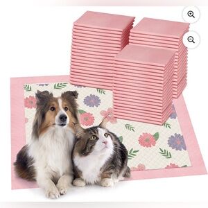 Thicken Puppy Pads, 7 Layer Printed Pink Dog Pads, 24"x 18", 50 Count